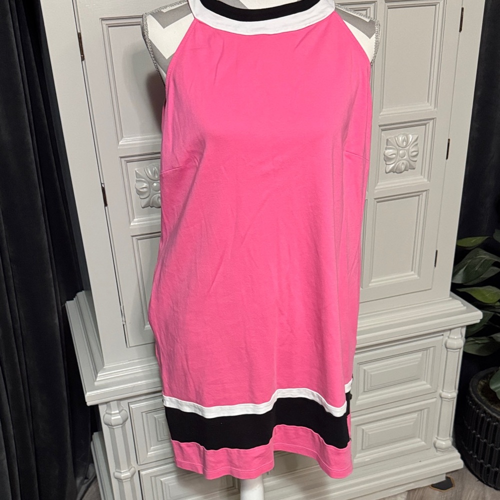 Pink & Black Halter Shift Dress - City Knits by New York & Company Size XL - Picture 4 of 12